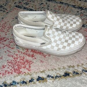 White Checkered Vans
